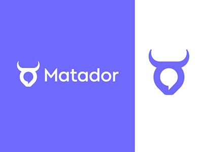 Matador logo design | Chat platform branding brands brand logos negative bull speak chat bubble icon mark vadim carazan space box customer conversation