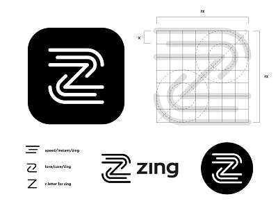 Zing logo concept pt.3 (wip) branding icon mark digital online instant create creation app letter monogram lettering z phone apps brand brands speed lines care love