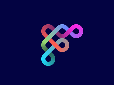 Abstract F monogram ( used by FlowFi ) brand carazan brands vadim branding chart trend logos mark connection network bank banking f waves water ocean flow flowing wave waves icon app trust trusworthy logo money growth transfer fluid
