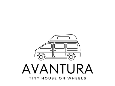 AVANTURA - TINY HOUSE ON WHEELS branding camper campervan design graphic design illustration logo outline typography ui van vector