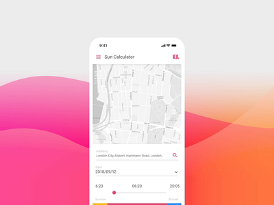 Sun position animation app design flat interaction ios gif layout light location map mobile pin slider sun track ui user experience ux