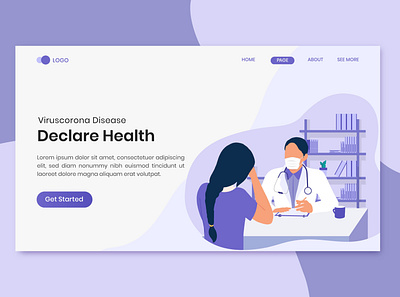 Declare Health For Virus Corona Disease business corona design disease flat health app illustration landing vector virus website