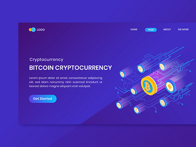 Bitcoin Cryptocurrency Landing Page Template