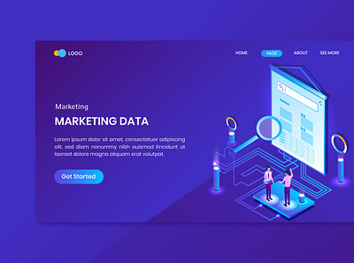Insometric Marketing Research Concept bitcoin business character cryptocurrency design freelance homework illustration landing website