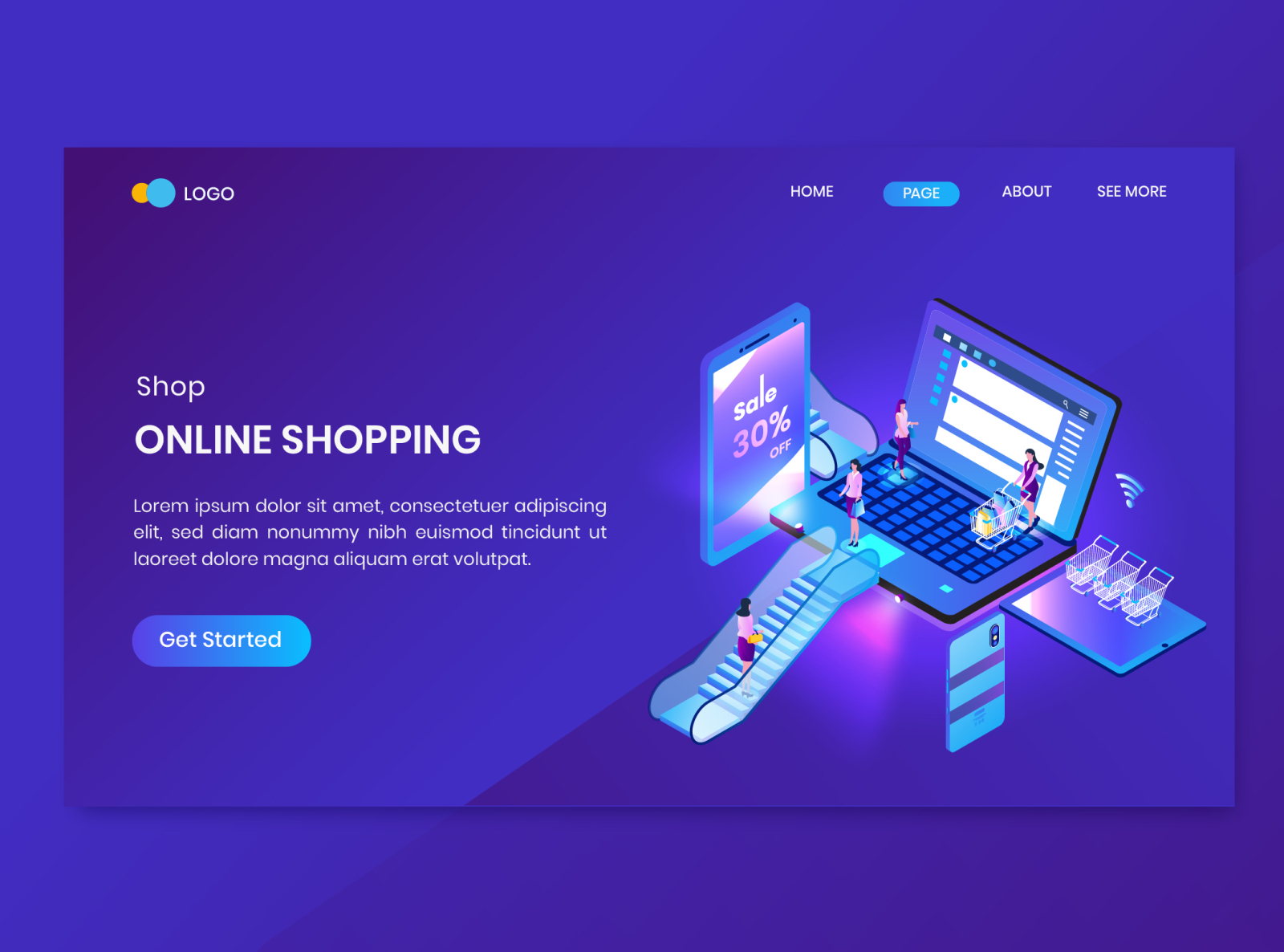 Sale Isometric Concept Landing Page by NanoAgency on Dribbble