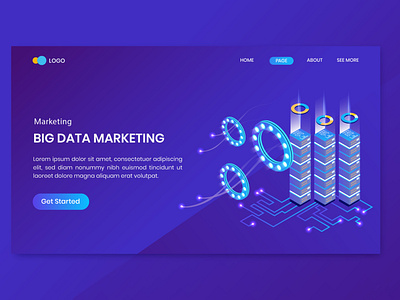 Big Data Isometric Concept Landing Page