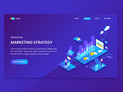 Isometric Business Startup Concept Landing Page by NanoAgency on Dribbble