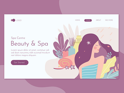 Beauty Spa Center Landing Page Flat Concept