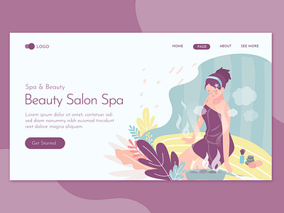 Beauty Salon Spa Landing Page Flat Concept