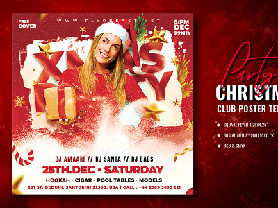 Christmas Party Flyer christmas christmasparty club event flyer music night xmas