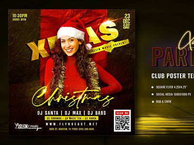 Merry Christmas Party Poster Template events