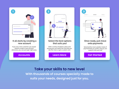Onboarding UI Day 23 boarding cards daily ui daily ui challenge design experience learning design marketing onboarding showcase ui user user registration web design web ui