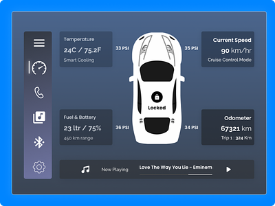 Car Interface Day 34 animation application audio branding car car control control daily ui daily ui challenge design graphic design interace learning design logo media control motion graphics ui user interface web ui