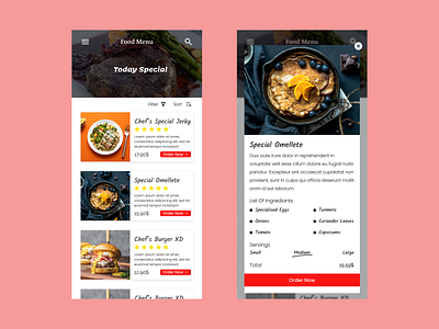Food And Drinks Menu Day 43 animation application branding daily ui daily ui challenge design dishes drink food graphic design illustration learning design logo menu mobile ordering restaurant showcase ui web ui