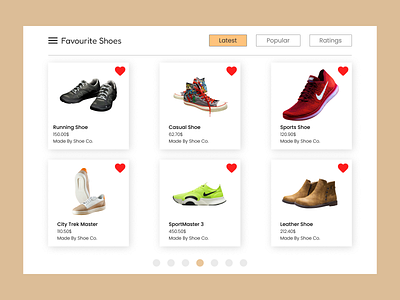 Favourite Daily UI Day 44 application branding cards daily ui daily ui challenge day 44 design ecommerce favourite illustration learning design list logo shoes shopping store ui ux web ui wishlist