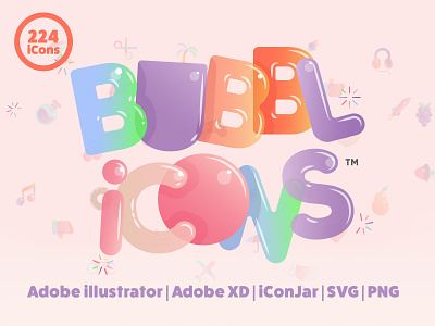 BUBBLiCONS branding bubbles game design icon set iconography illustration south africa