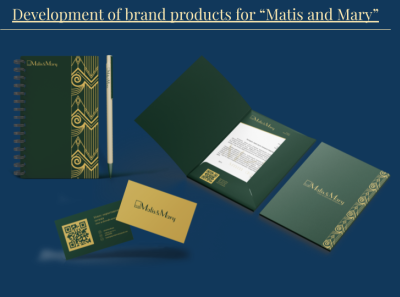 Development of brand products for “Matis and Mary” branding design graphic design logo typography