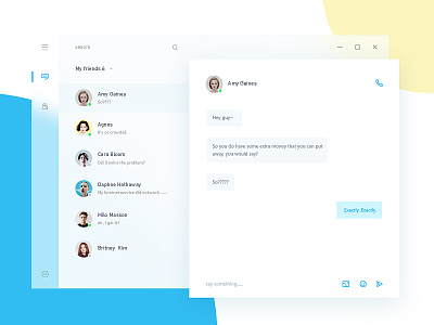 Ui019 Fluent Design app blue chat