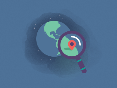 Find Location globe illustration location search