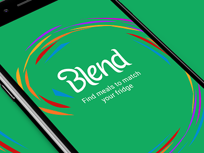 Blend - Find meals to match your fridge app brand identity launch screen logo swirl