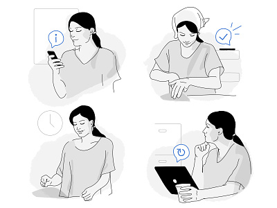 Illustrations for a customer storyboard