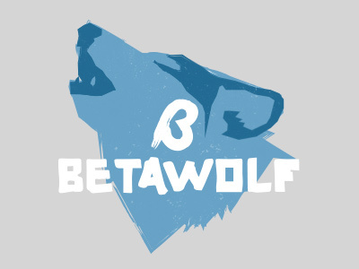 BetaWolf block logo print sketched wolf