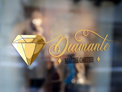 Logo for a fictive brand 'Diamante' cartier diamond graphic design illustrator logo logo design mockup photoshop