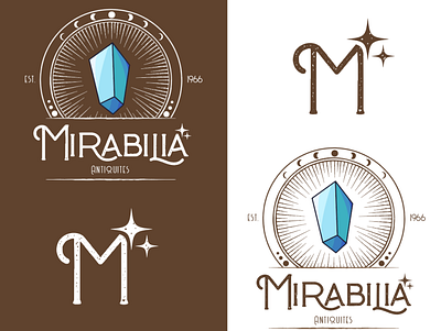 Mirabilia, a logo for an antique dealer alchemy antique antique dealer branding design graphic design illustrator logo logo design magic marabilia marvel mystic