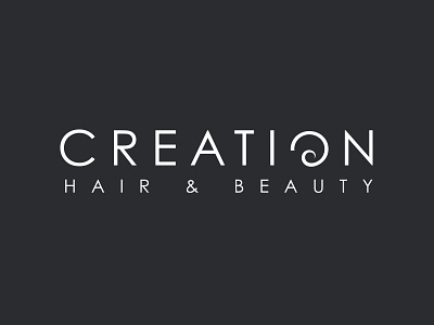 Creation Hair & Beauty Logo blackandwhite branding design lettering logo simple type typography