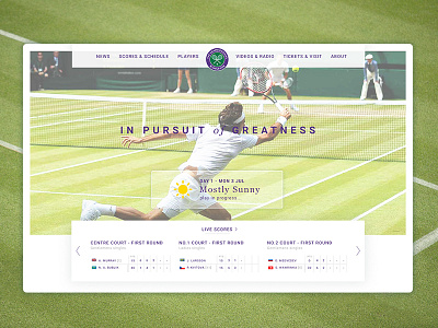 Wimbledon homepage -redesign concept branding clean design digital sport tennis type ui ux web web design wimbledon