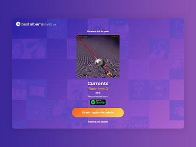 Album Finder Web App app design digital gradient music product startup ui ux webdesign website