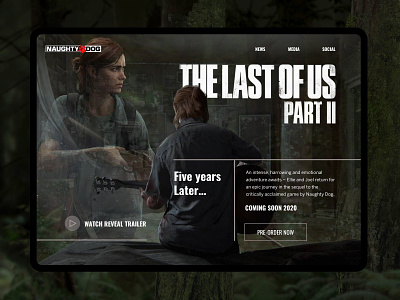 The Last of Us Part 2 – UI Concept daily ui design digital homepage playstation sony the last of us ui ux video game web interface