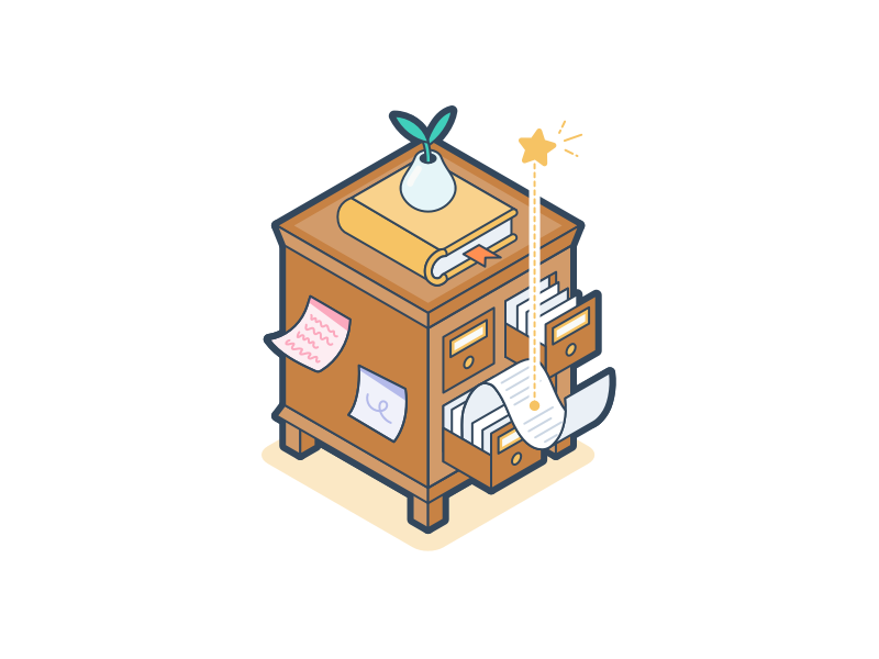 Knowledge Base sticky note star drawer book plant cards library information base knowledge knowledge base knowledgebase