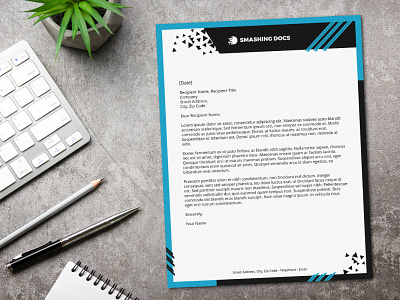 Free Letterhead Template - Dynamic and Bold blue letterhead free template freebie letterhead shapes sport theme