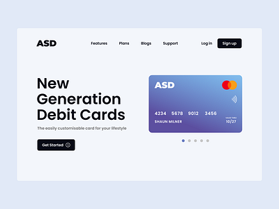 Card company landing page