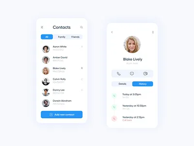 Contact list and profile app clean contact contactlist dailyui dailyui006 design graphic design illustration minimal profile typography ui userprofile