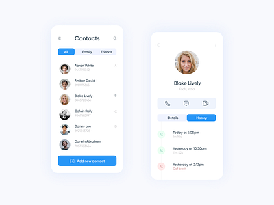 Contact list and profile app clean contact contactlist dailyui dailyui006 design graphic design illustration minimal profile typography ui userprofile