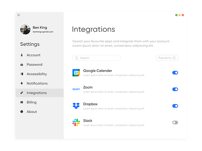 Settings menu app branding clean design graphic design illustration logo ui ux