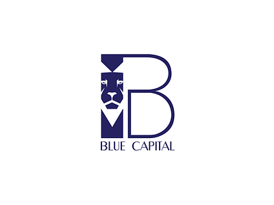 Blue Capital Logo branding identity lion logo