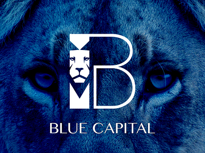 Blue Capital Logo branding identity lion logo