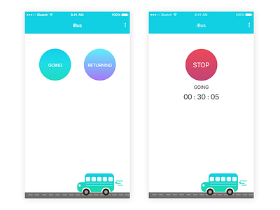 Drivers Screens - School Bus Tracker App 