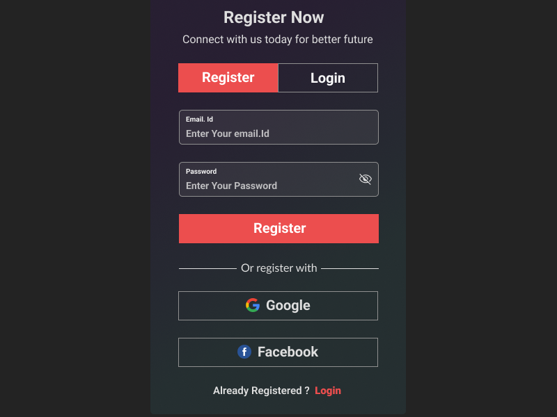 Form UI by Dilip Singh on Dribbble