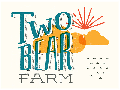 Two Bear Farm brand sketch brand sketch farm hand lettering sun ray