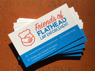 Friends of Flathead Law Enforcement logo and cards badge business cards friends law enforcement line icon police