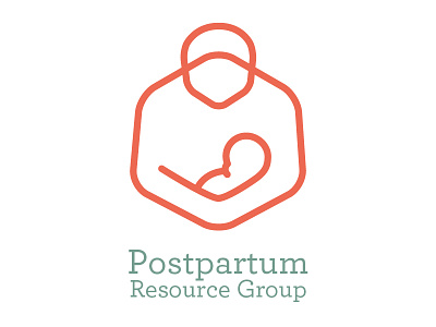Postpartum Resource Group Logo logo mother and baby mother and child postpartum resource group simple simple line logo