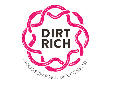 DIRTRICH logo compost dirtrich flower logo pink worm