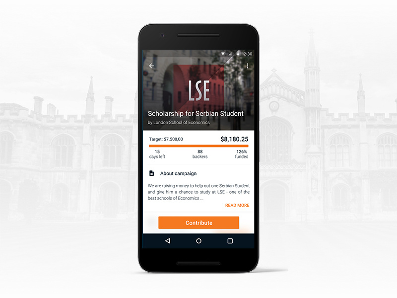 Stellup Android app - Campaign screen