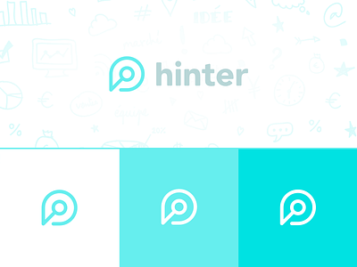 Hinter branding colors icon identity location logo map pin search typography