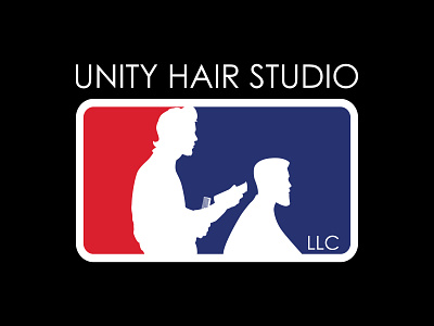 Unity Hair Studio barber logo barber shop concept design digital artist freelance freelancer graphic design illustrator logo