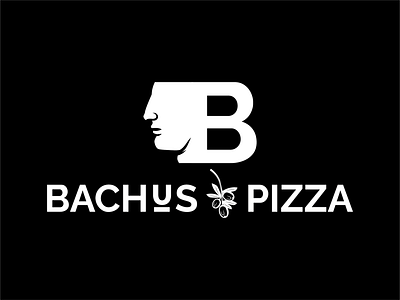 BACHUS PIZZA /logo bold design face food illustrator logo minimalist restaurant